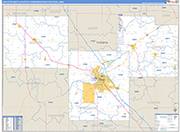 Lafayette-West Lafayette Metro Area Wall Map Basic Style